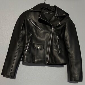 ZARA BLACK FAUX LEATHER JACKET
